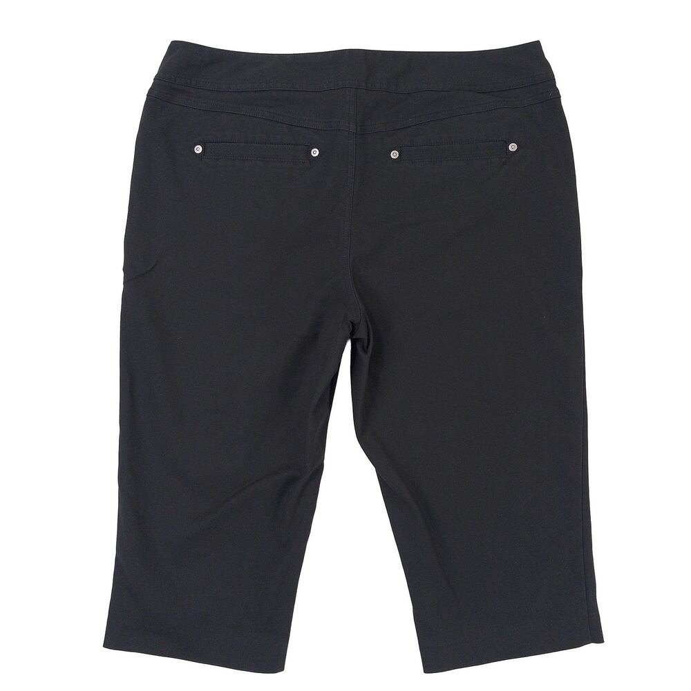 Y2K INC Pedal Pusher Capri Pants Womens 12 Black Slim Stretch Retro Knee Length - Picture 2 of 9